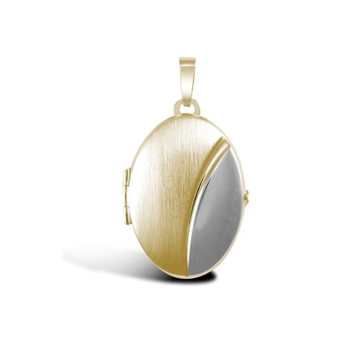9ct White & Yellow Gold Oval Locket