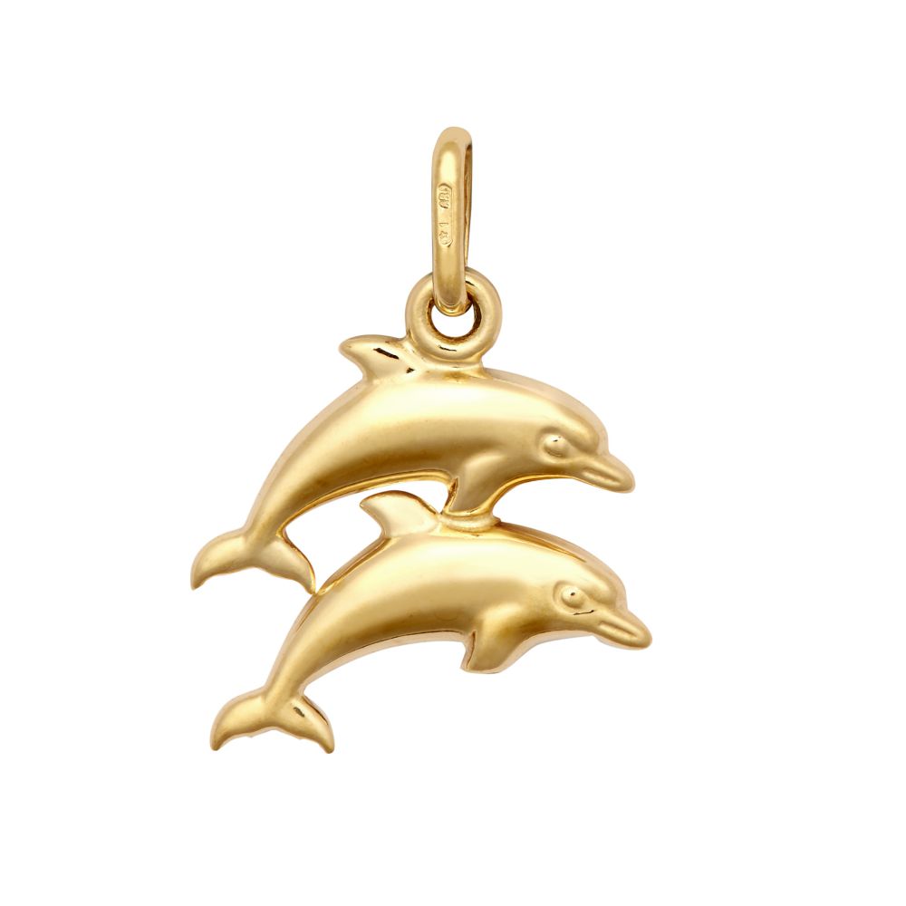 9ct Yellow Double Dolphin Charm