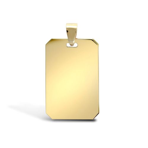 9ct Yellow Gold Dog Tag Pendant