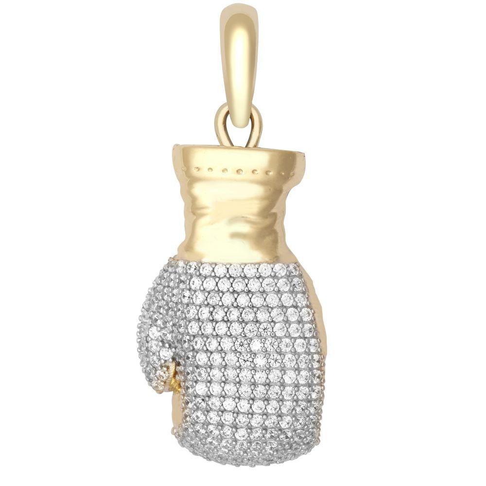 JPD595 | 9ct Yellow Gold CZ Set Boxing Glove Pendant