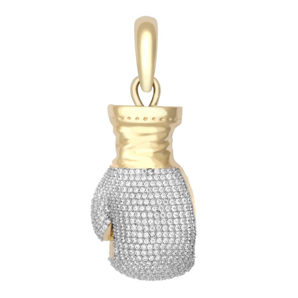 JPD596 | 9ct Yellow Gold CZ Set Boxing Glove Pendant
