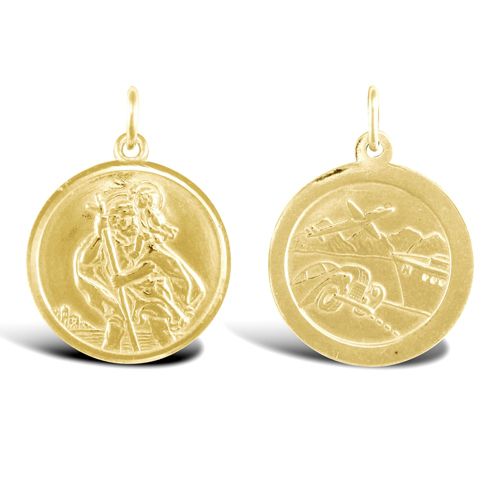 9ct Yellow Gold St Christopher Pendant