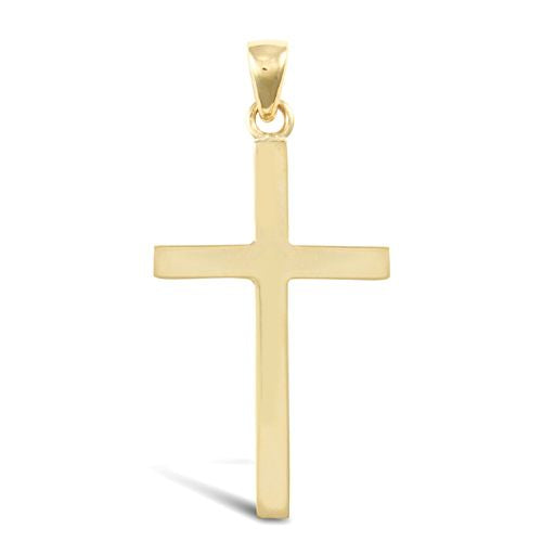 9ct Yellow Gold Plain Solid Cross