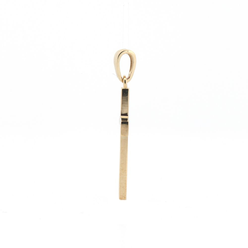JPX149 | 9ct Yellow Gold Channel Set CZ Cross