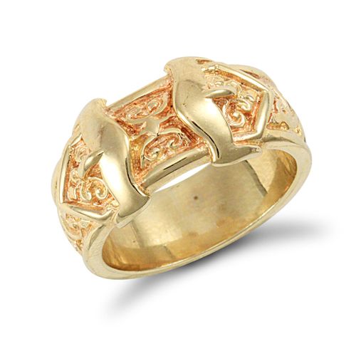 JRN024 | 9ct Yellow Gold Double Buckle Ring
