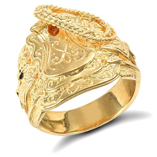 JRN053 | 9ct Yellow Gold Saddle Ring