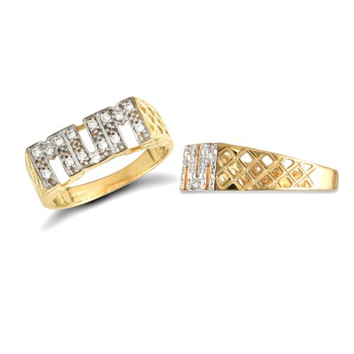 JRN123 | 9ct Yellow Gold Cubic Zirconia Mum Ring