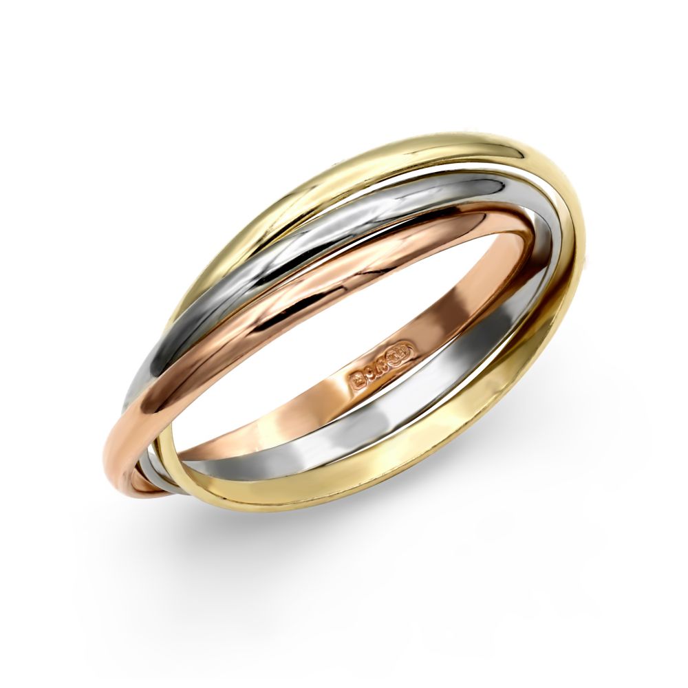 JRN155-M | 9ct 3 Colour Gold Russian Wedding Ring