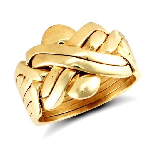 9ct Yellow Gold 6 Piece Colour Puzzle Ring