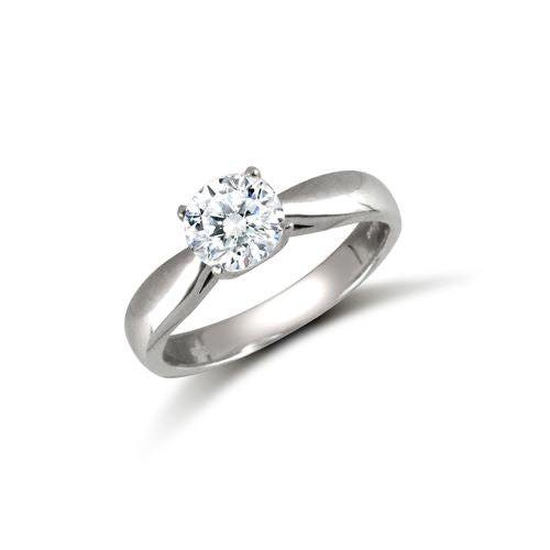 9ct White Rbc Cubic Zirconia Solitaire Ring