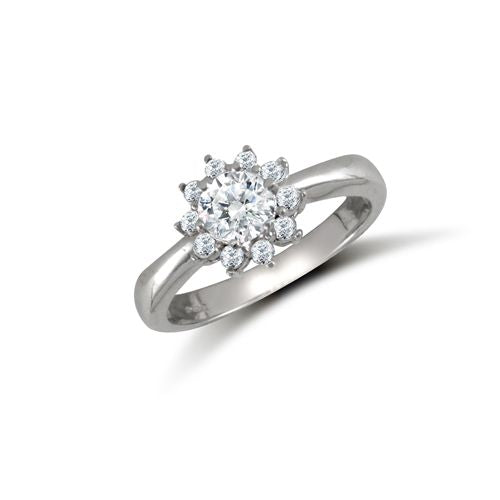 JRN519 | 9ct White Ladies CZ Cluster Ring