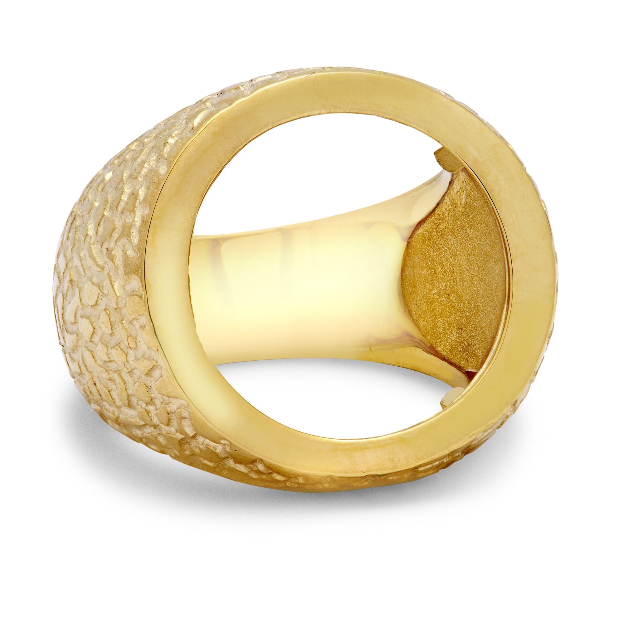 JRN555-H | 9ct Yellow Heavy Weight Round Half Sov Ring Mount