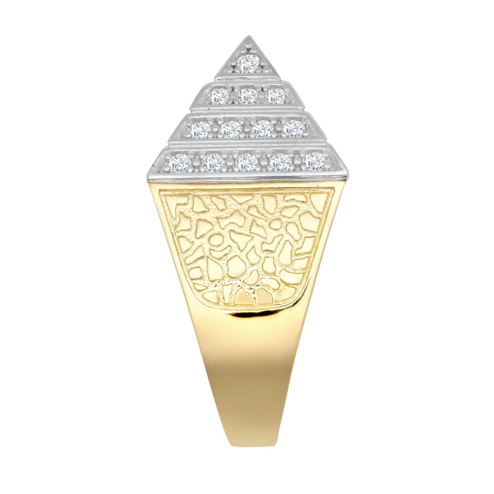 JRN563 | 9ct Yellow Gold Half Ounce CZ Set Pyramid Ring