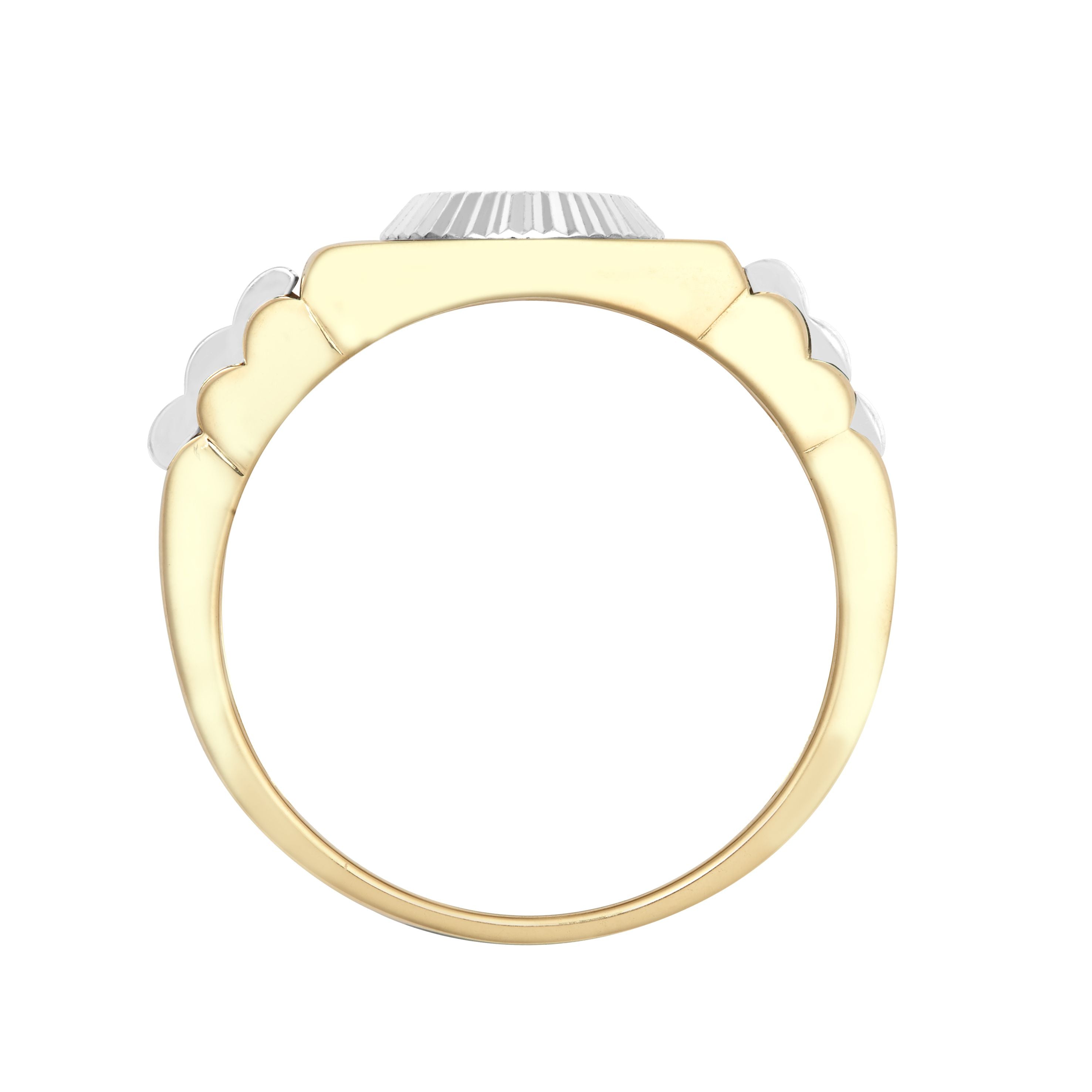 9ct Yellow & White Gold Cubic Zirconia Set Watch Strap & Bezel Ring