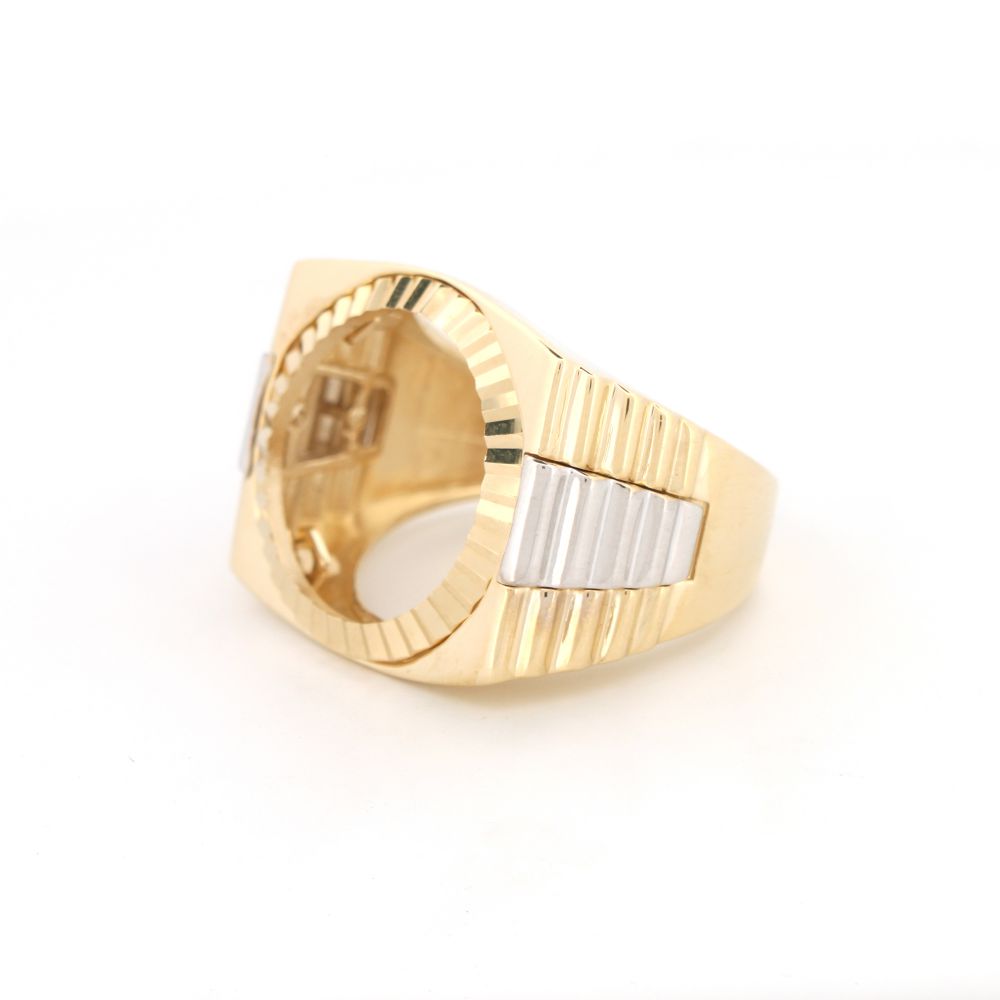 JRN590-F | 9ct 2 Colour Gold Full Sovereign Ring