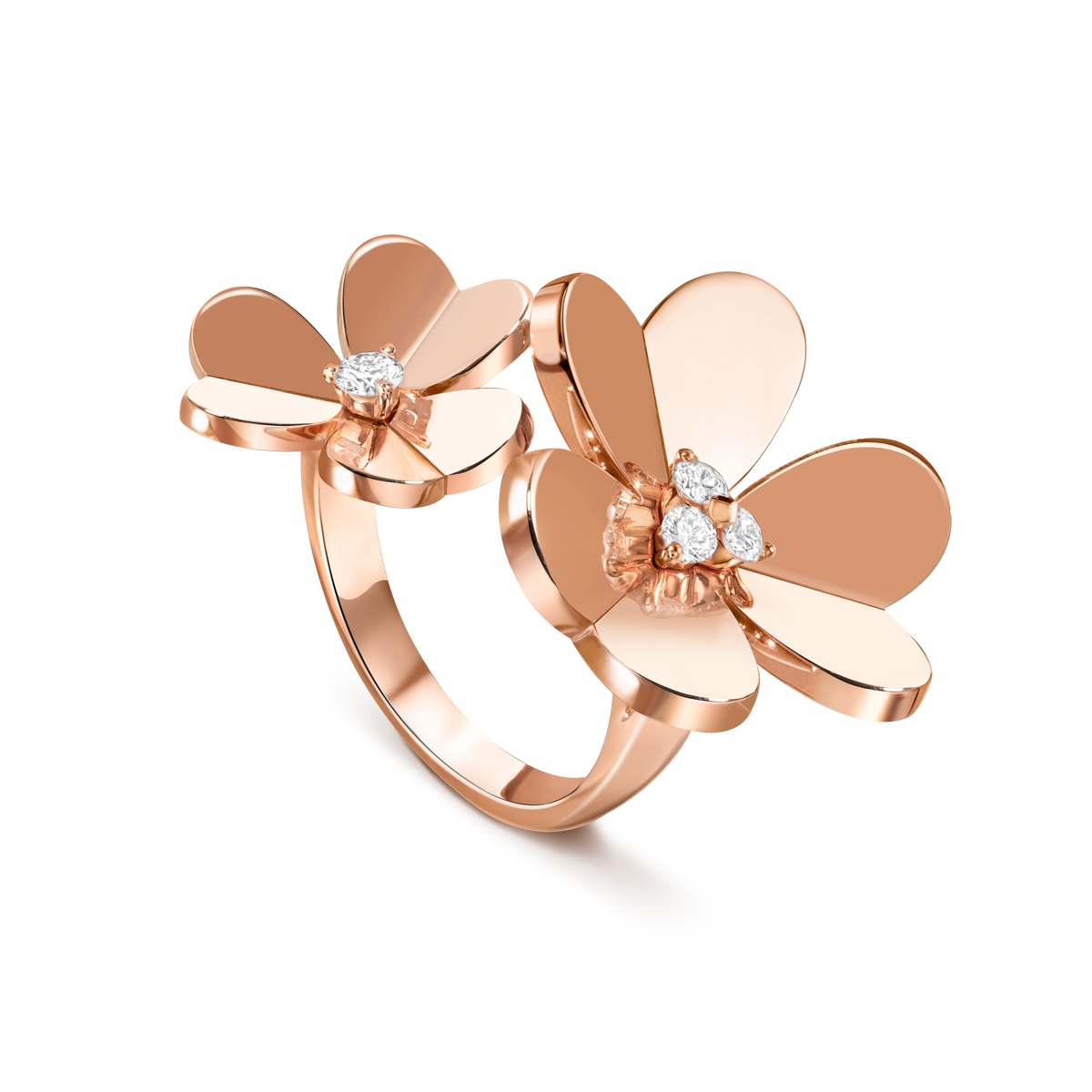 Van Cleef & Arpels Frivole 0.24 Ct Diamond Between the Finger Ring 18K Rose Gold