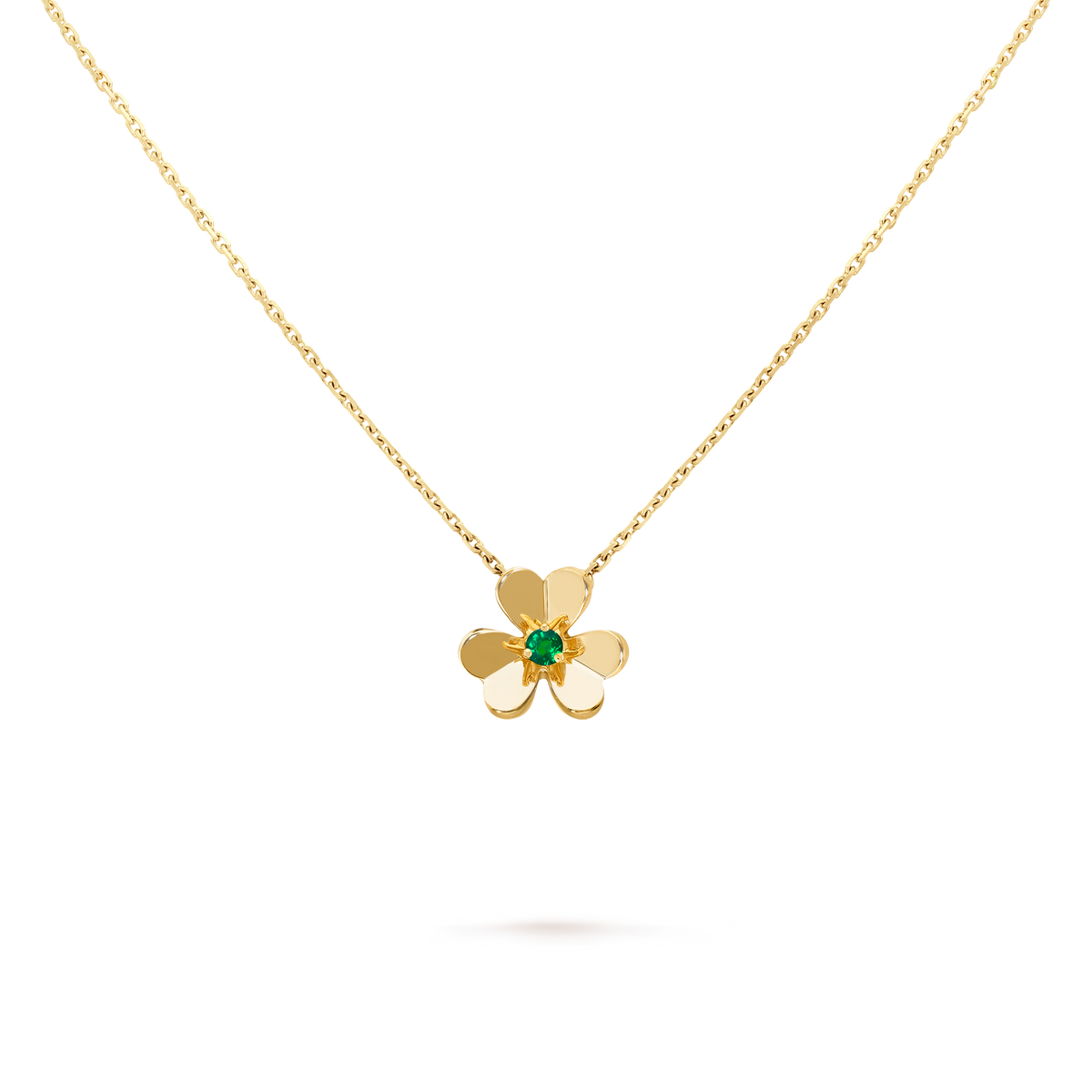 Van Cleef & Arpels Frivole Emerald Mini Pendant 18K Yellow Gold