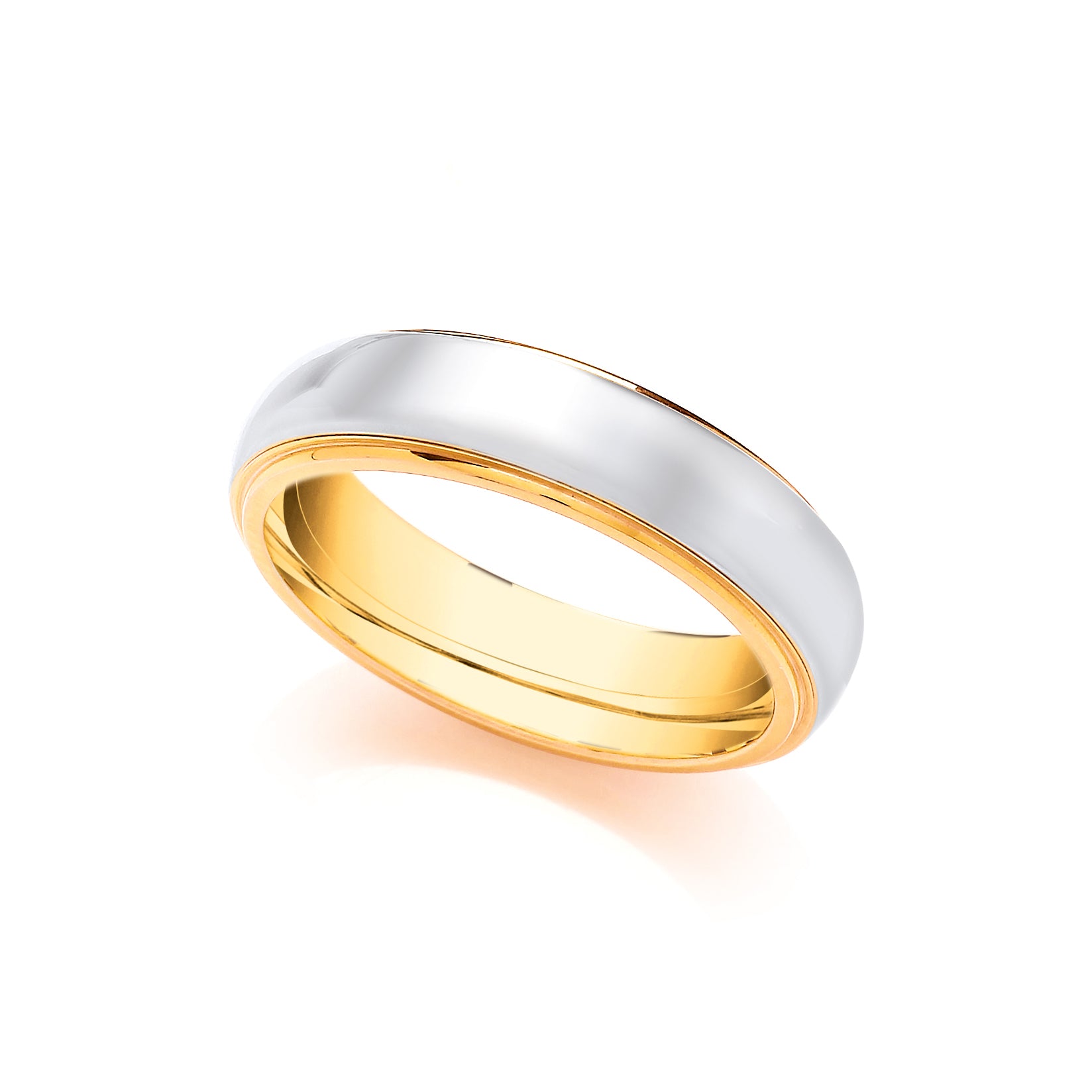 JWR105-18-4 | 18ct Yellow and White Fancy 4mm Wedding Band