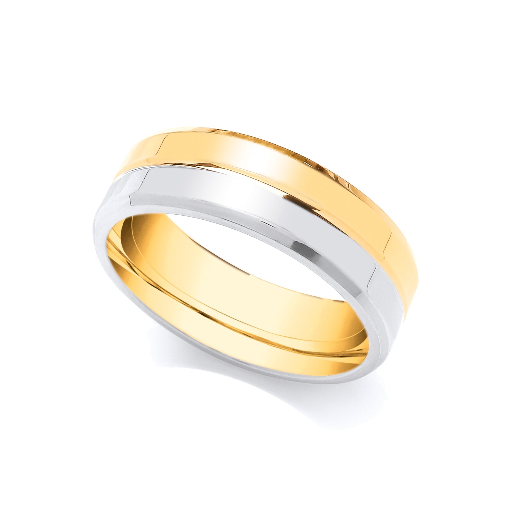 JWR116-18-7 | 18ct Yellow and White 7mm Wedding Band