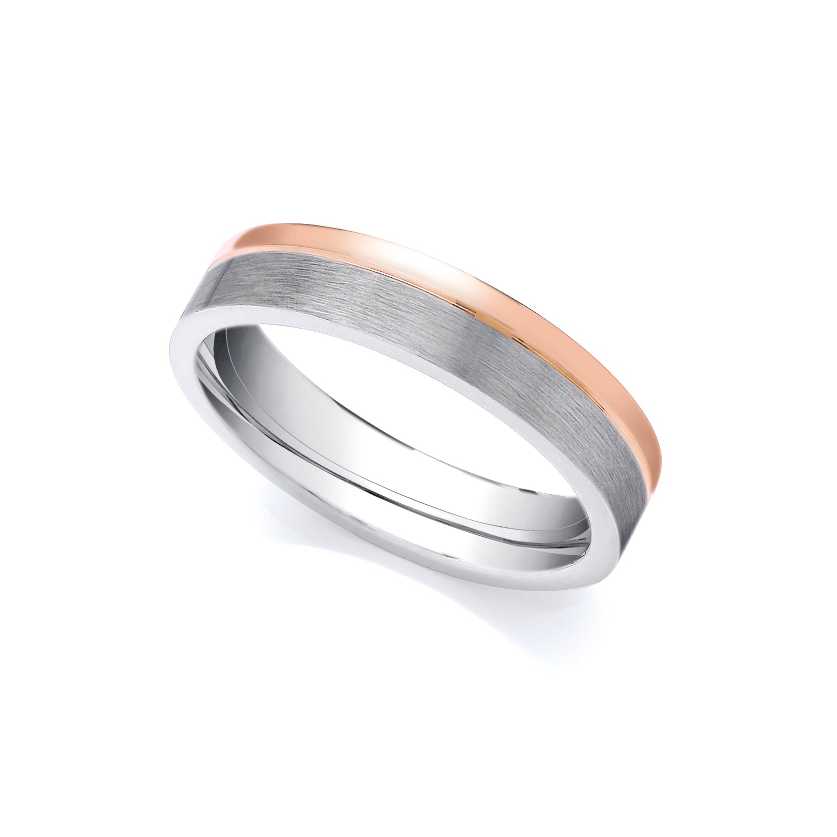 JWR135-18-6 | 2 Colour 18ct Rose and White Fancy 6mm Wedding Ring