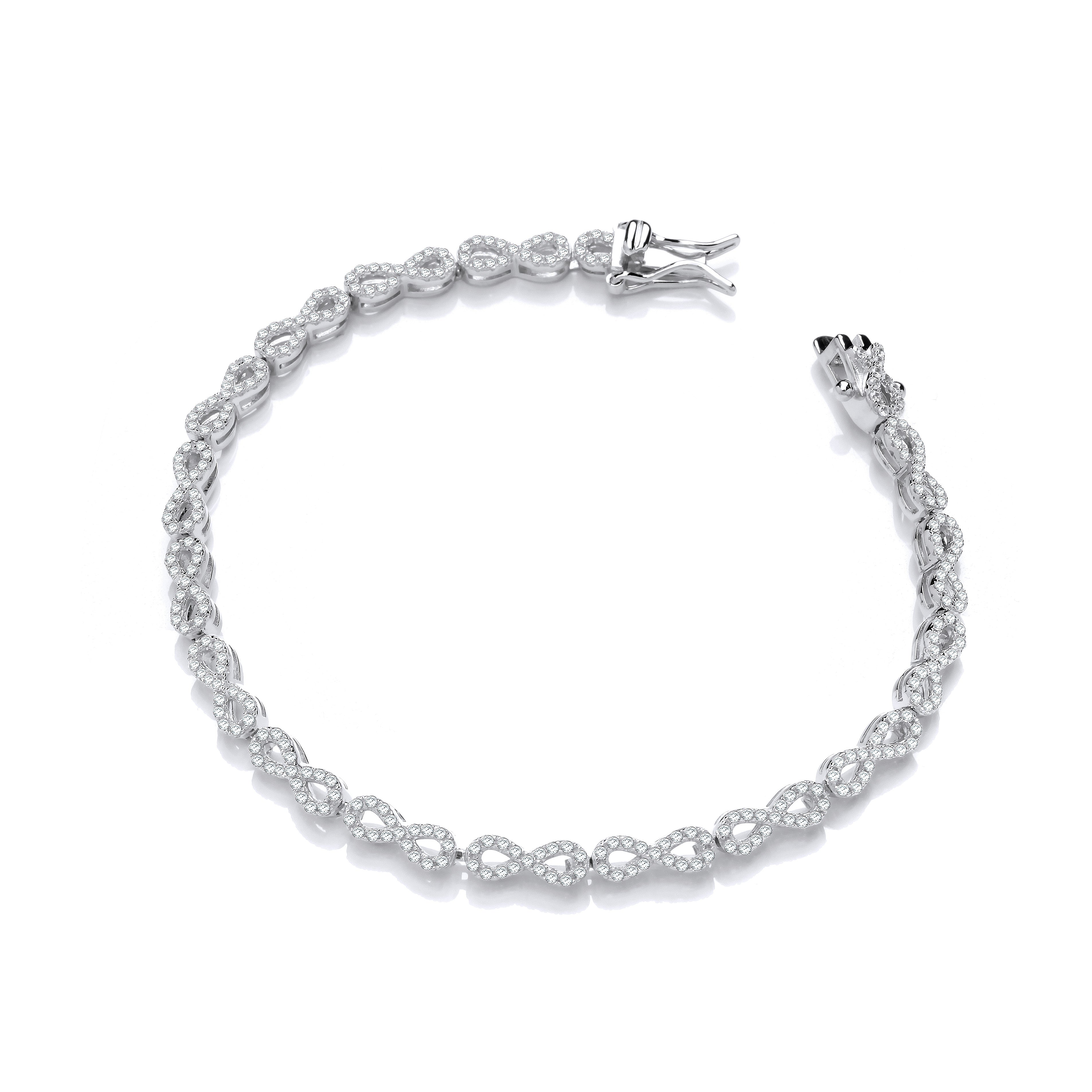 Infinity Tennis Silver Cubic Zirconia Bracelet - Silver