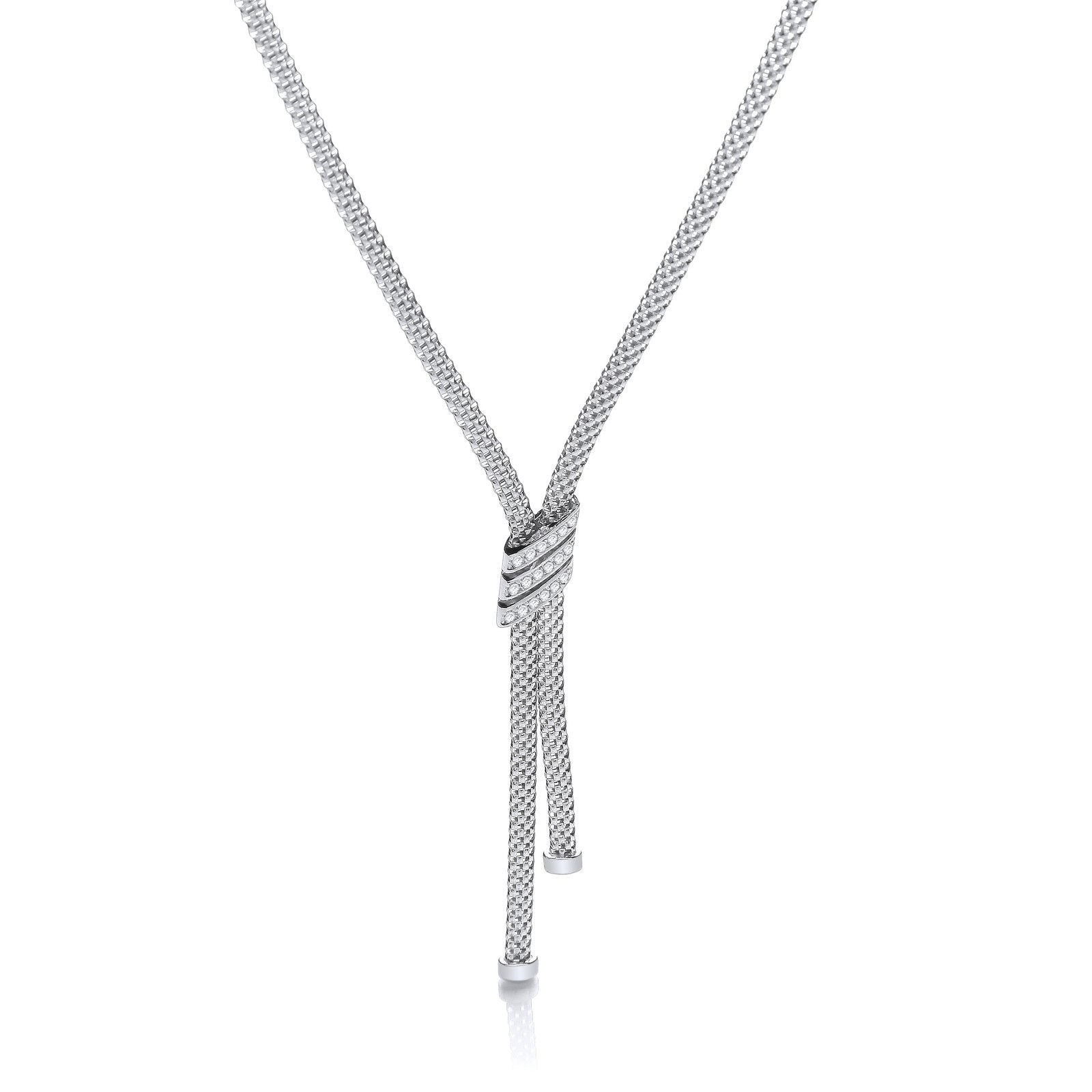 Necklace with 3 Stripes Cz's 17"