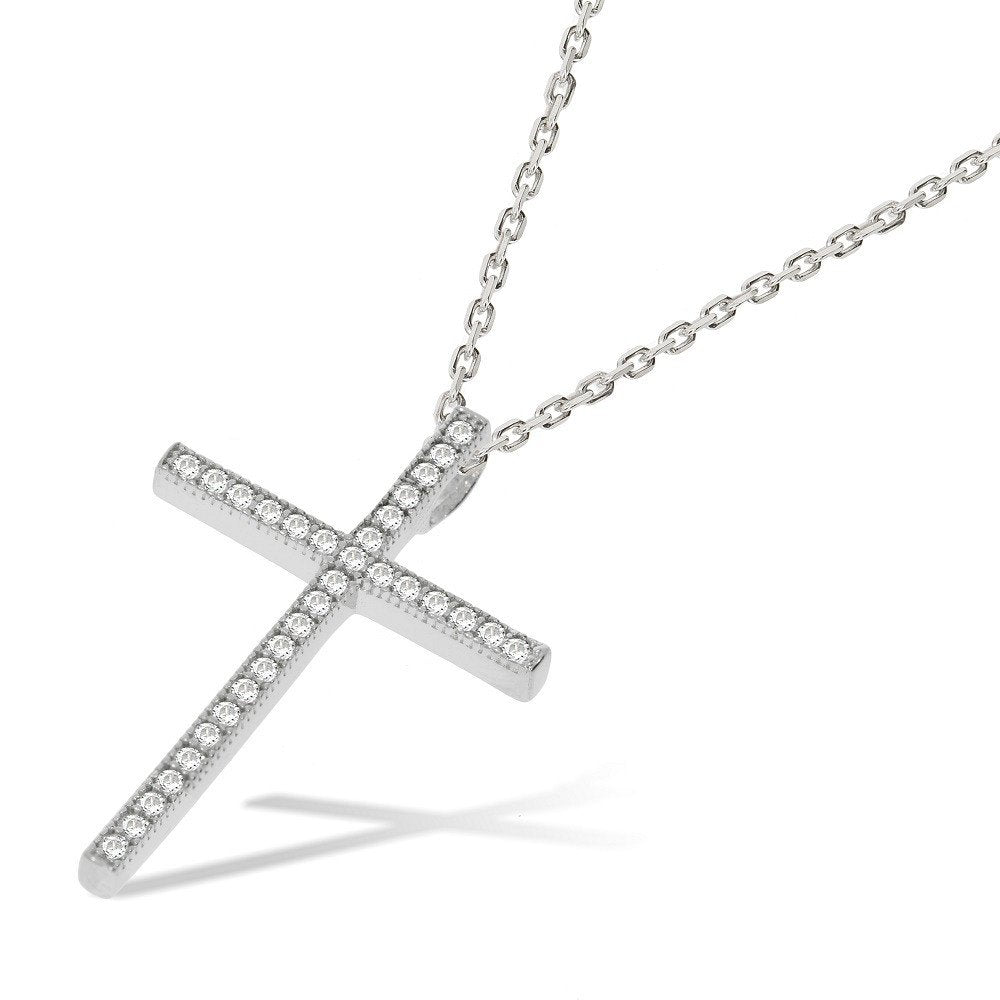 Micro Pave CZ Cross with Chain