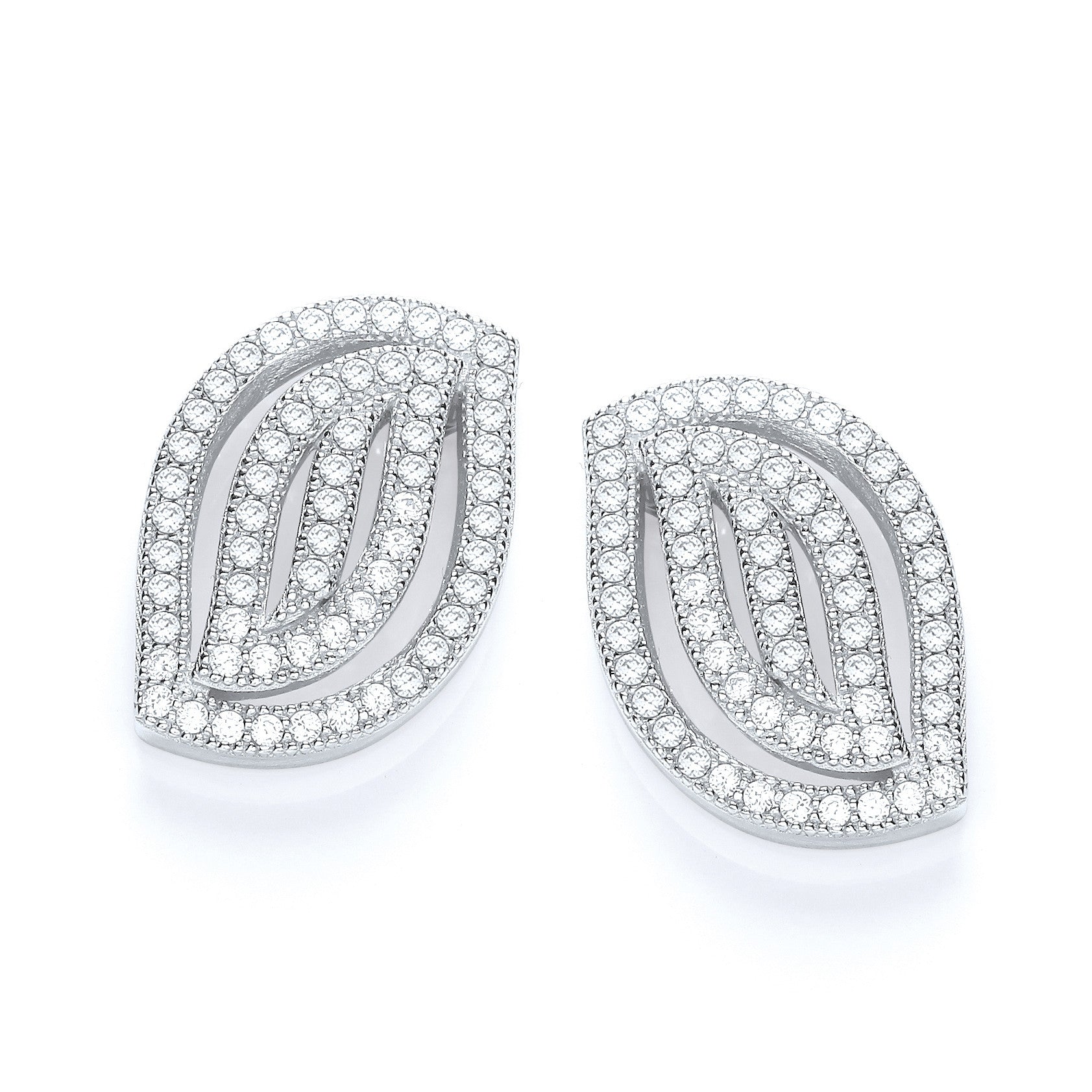 Micro Pave' Fancy Stud - Silver