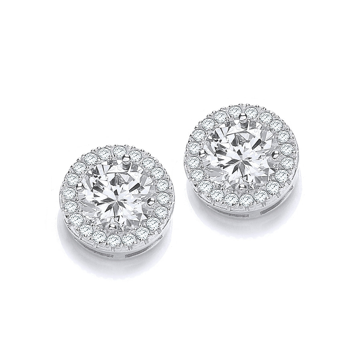 Micro Pave' Round 6.0mm Cubic Zirconia Earrings