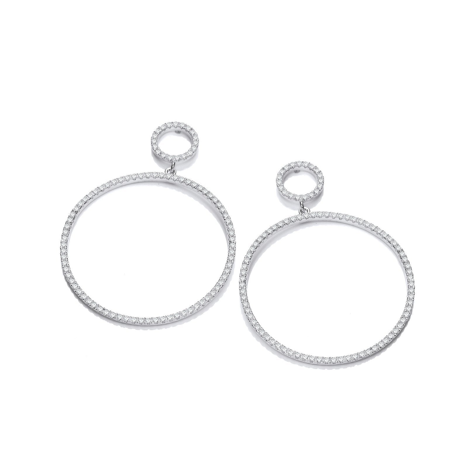 Circle of Life 34.5mm CZs Drop Earrings