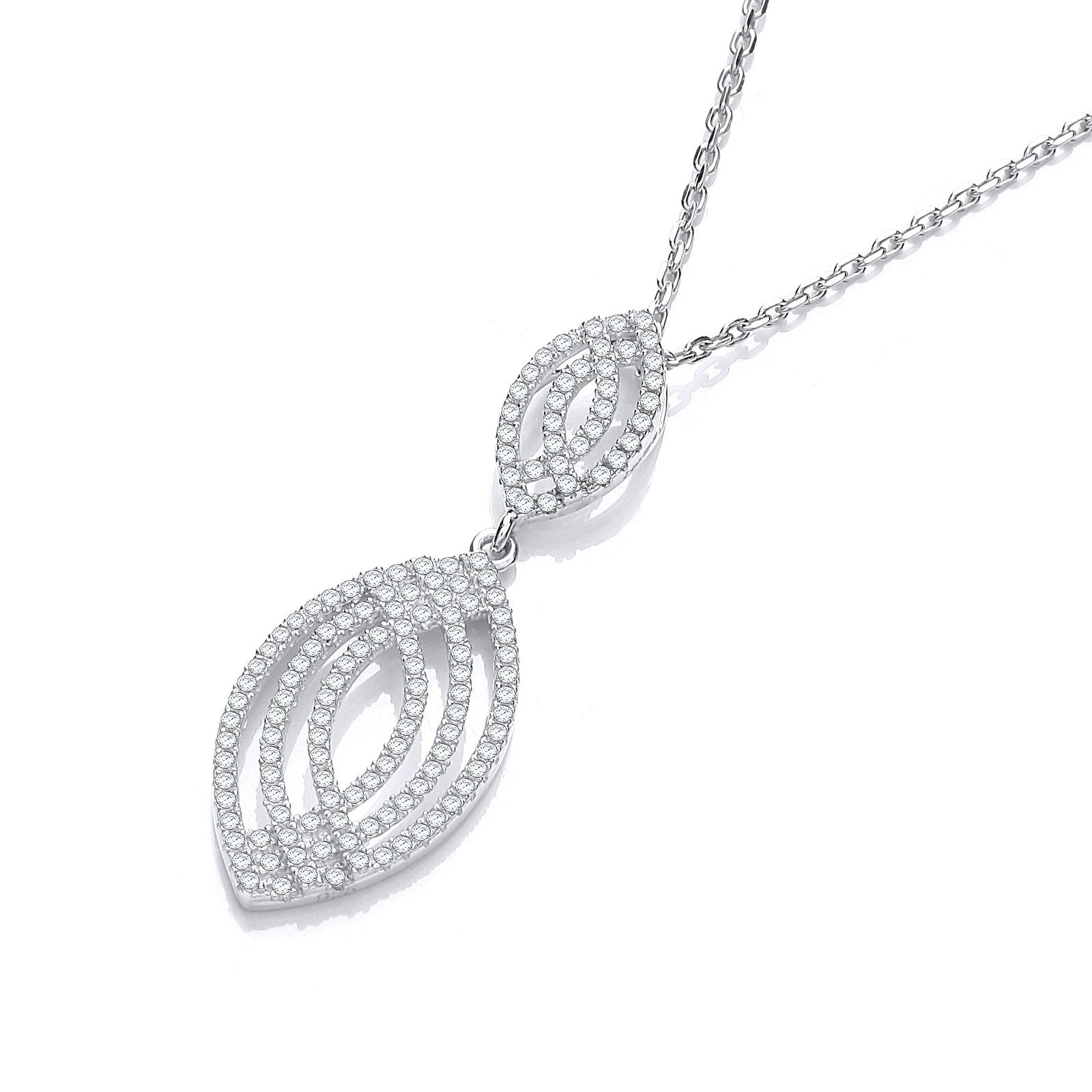Micro Pave' Fancy Cz Pendant with 18" Chain