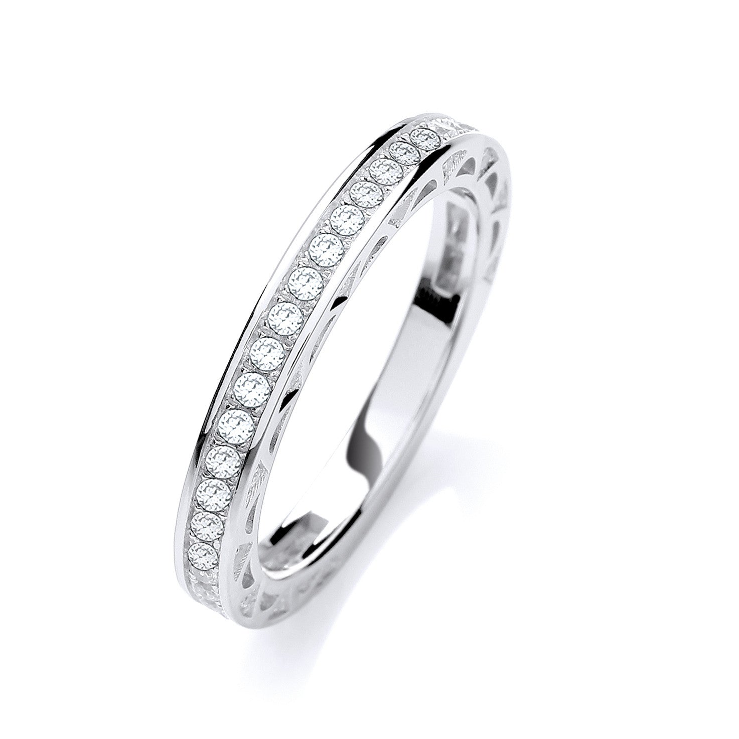 Micro Pave' 3/4 ET Ring Cubic Zirconia - Silver