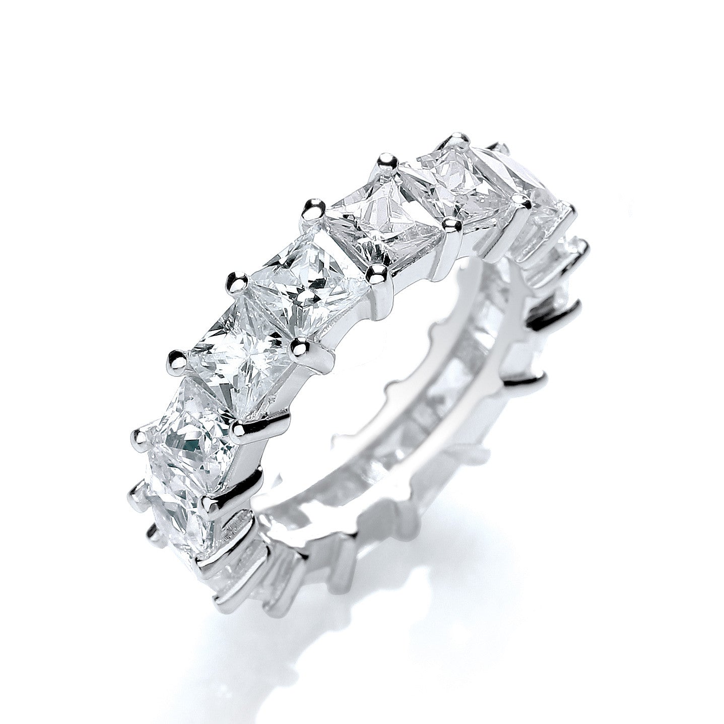 Full ET Princess Cut Cubic Zirconia Ring - Silver
