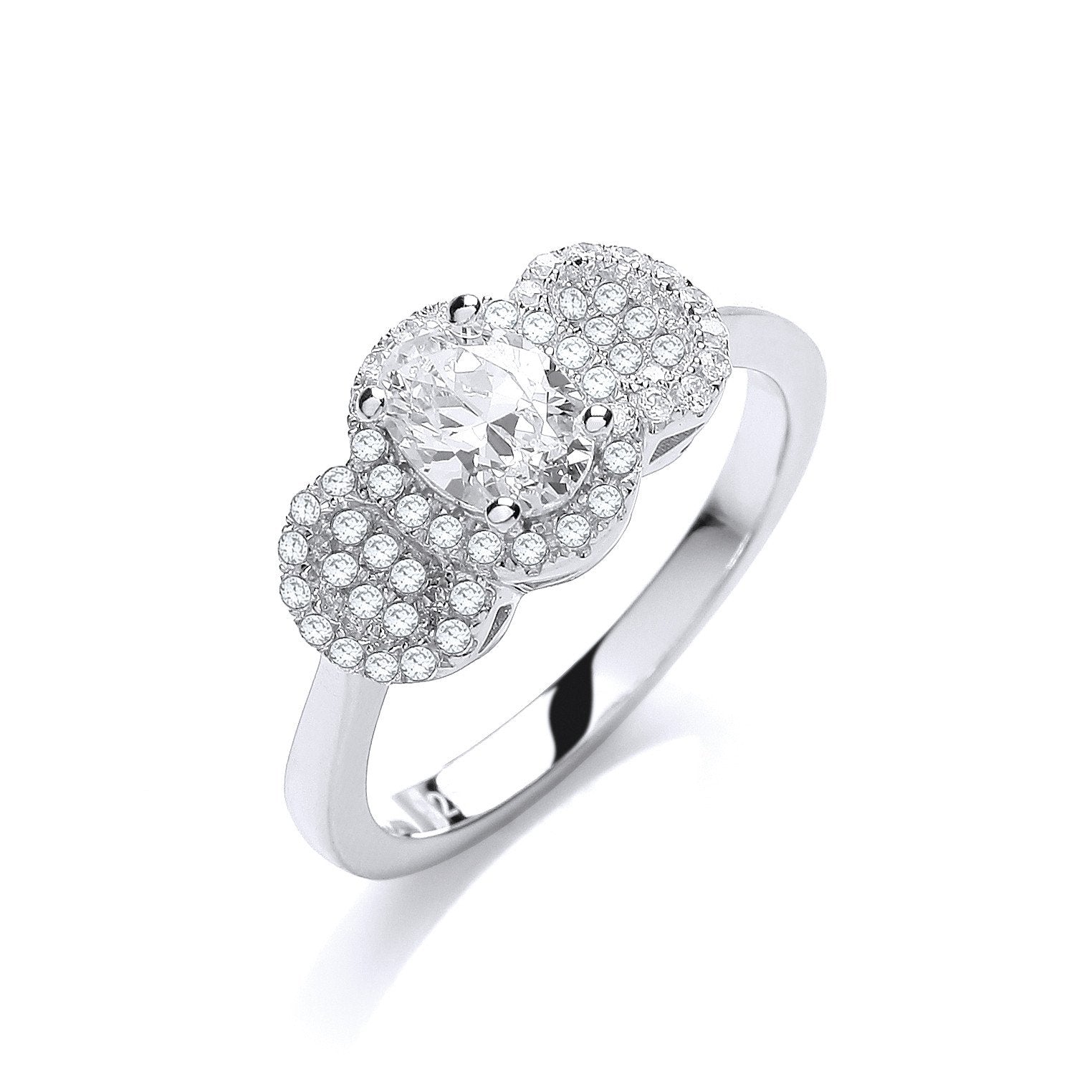 Micro Pave' Trilogy with Centre Cz Ring