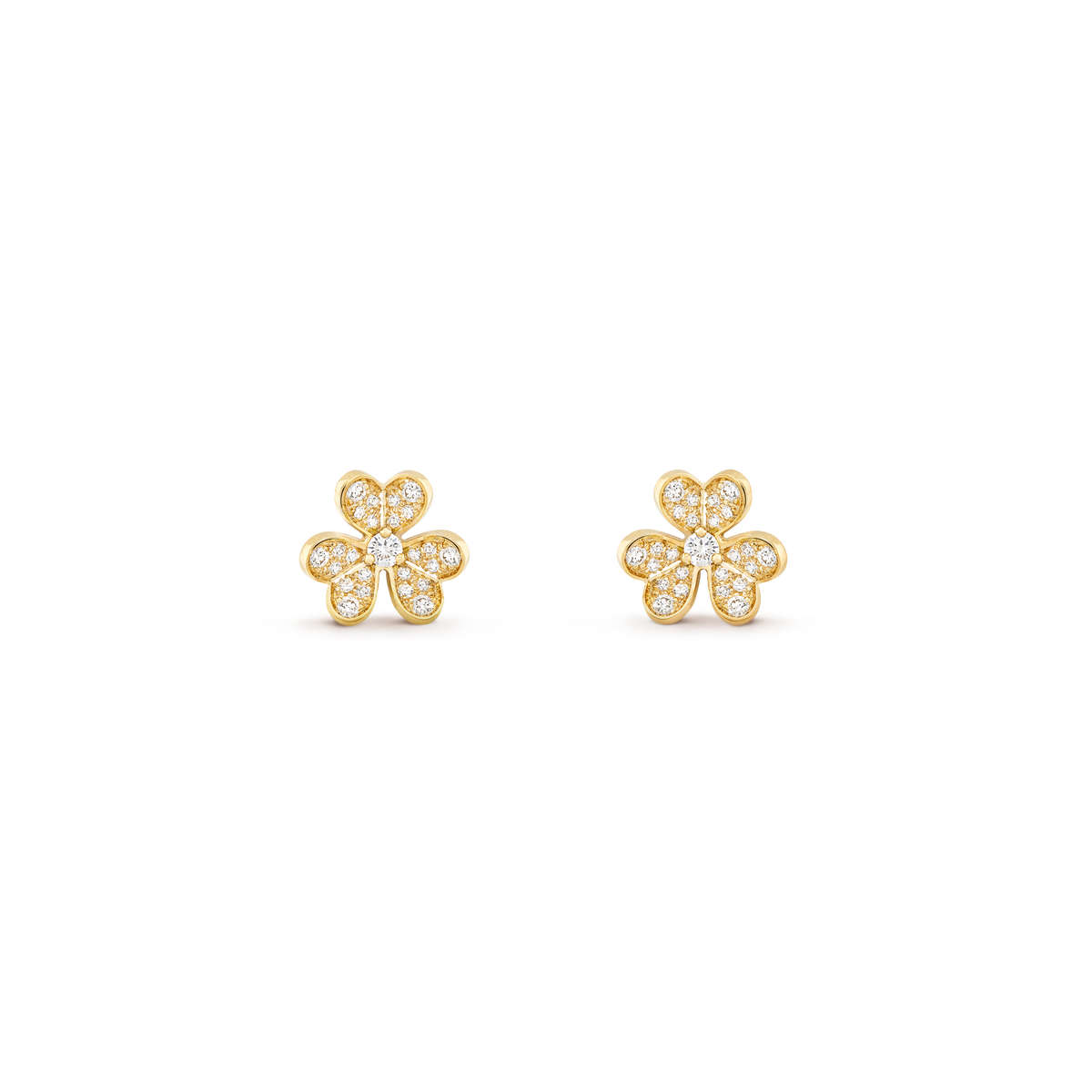 Van Cleef & Arpels Frivole Diamonds Small Earrings 18K Yellow Gold