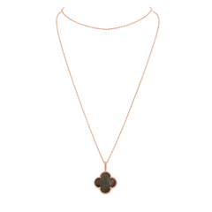 Van Cleef & Arpels Magic Alhambra, long collier 1 motif, Nacre Noire, Or rose 18 carats