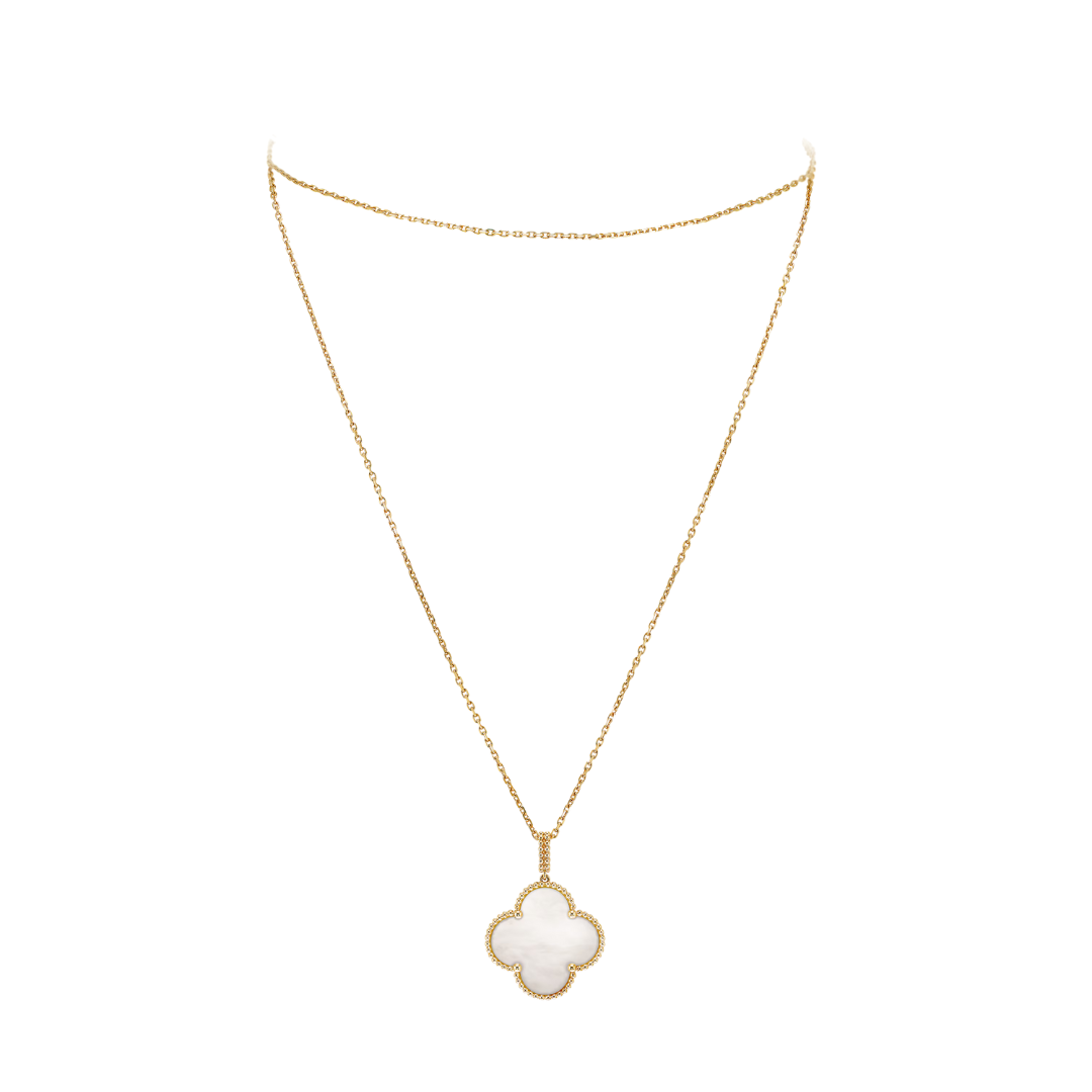 Van Cleef & Arpels Magic Alhambra Long Necklace 1 Motif Mother-Of-Pearl 18K Yellow Gold