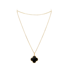 Van Cleef & Arpels Magic Alhambra Long Necklace 1 Motif Onyx 18K Yellow Gold