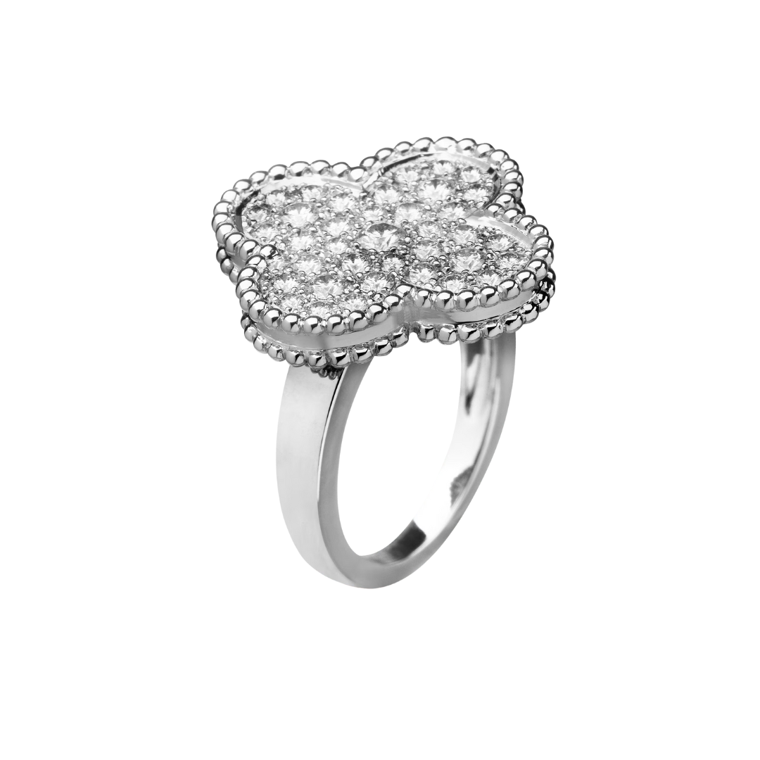 Van Cleef & Arpels Magic Alhambra Ring Full Diamonds 18K White Gold