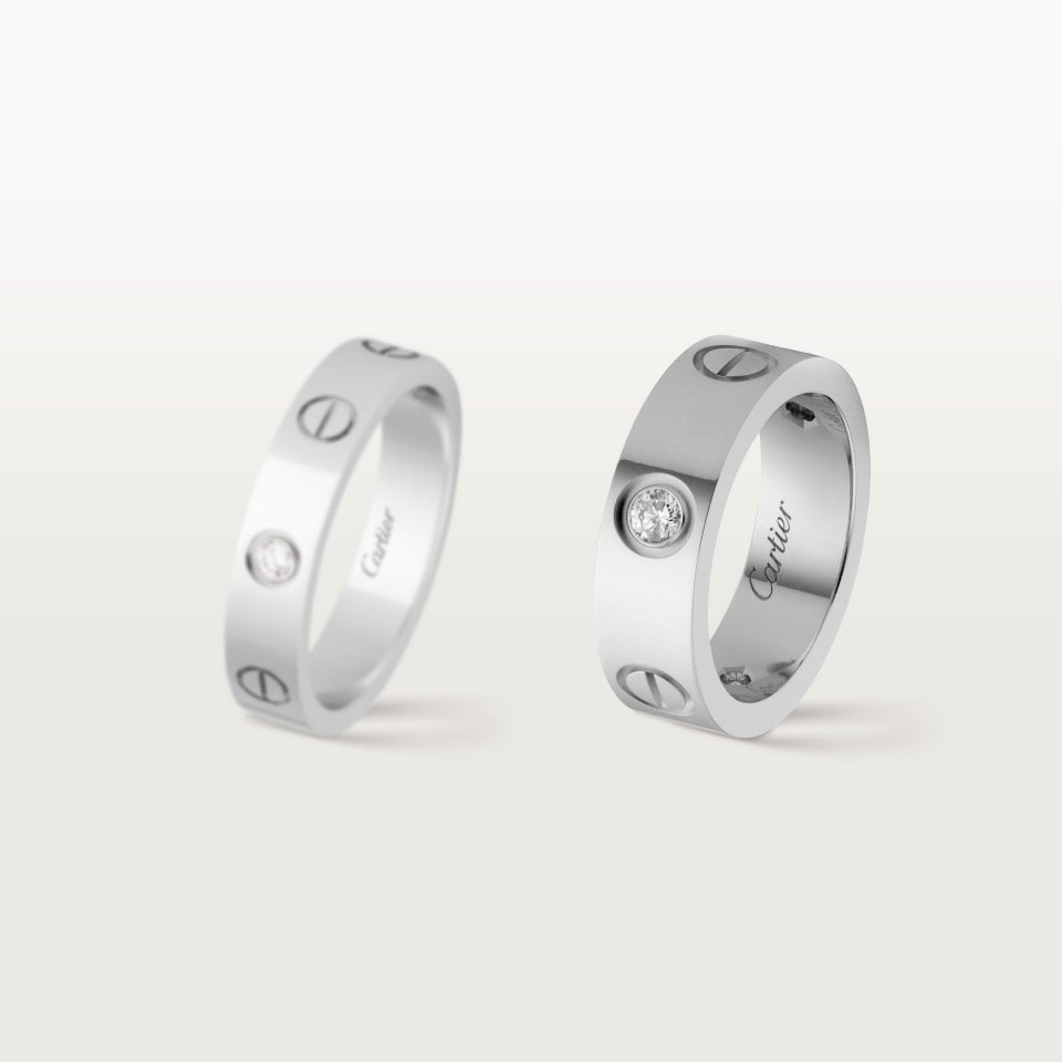 Cartier LOVE Ring Classic Model 3 Diamonds White Gold