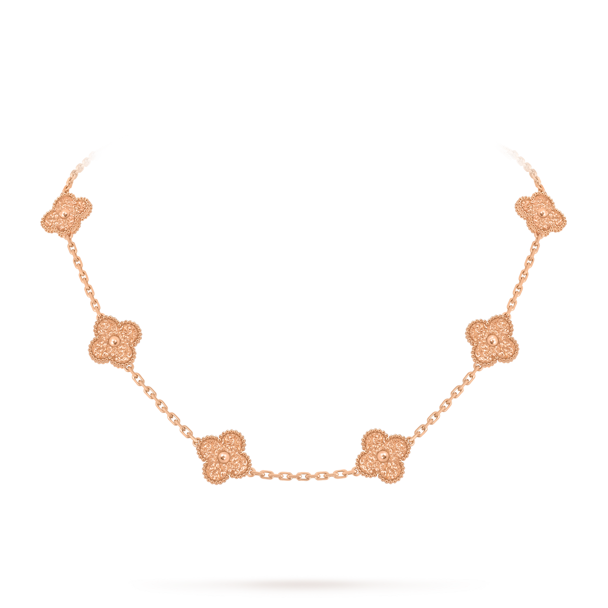 Van Cleef & Arpels Vintage Alhambra 10 Motifs Necklace 18K Rose Gold
