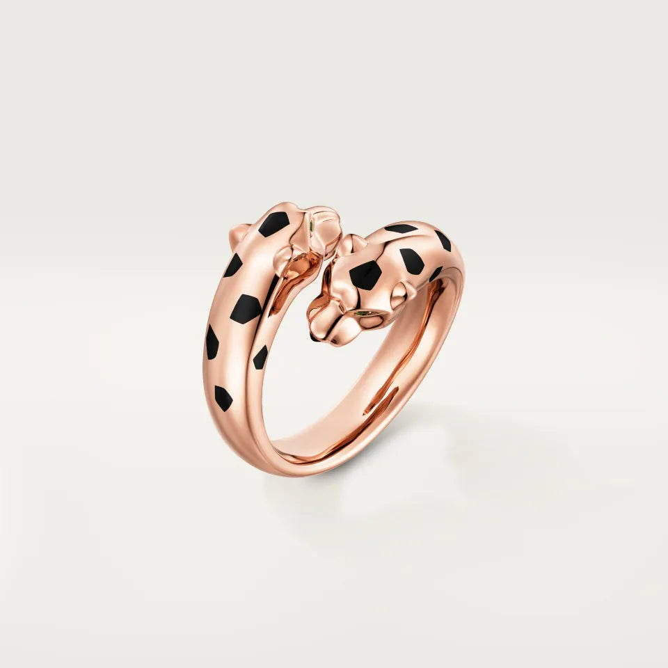 Cartier Panthère de Cartier Ring Tsavorite Garnets Onyx 18K Rose Gold
