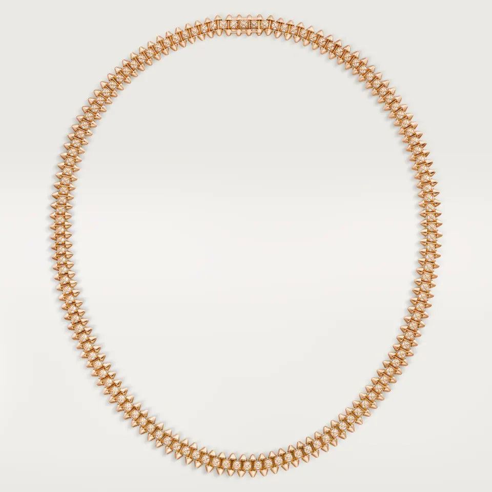 Cartier Clash de Cartier Necklace Flexible Small Model Paved Diamonds 18K Rose Gold