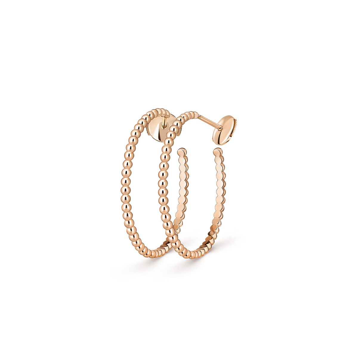 Van Cleef & Arpels Perlée Pearls Of Gold Hoop Small Earrings 18K Rose Gold