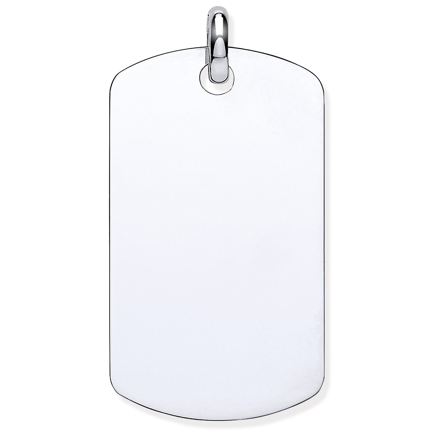 White Gold Dog Tag Pendant - 9ct Gold