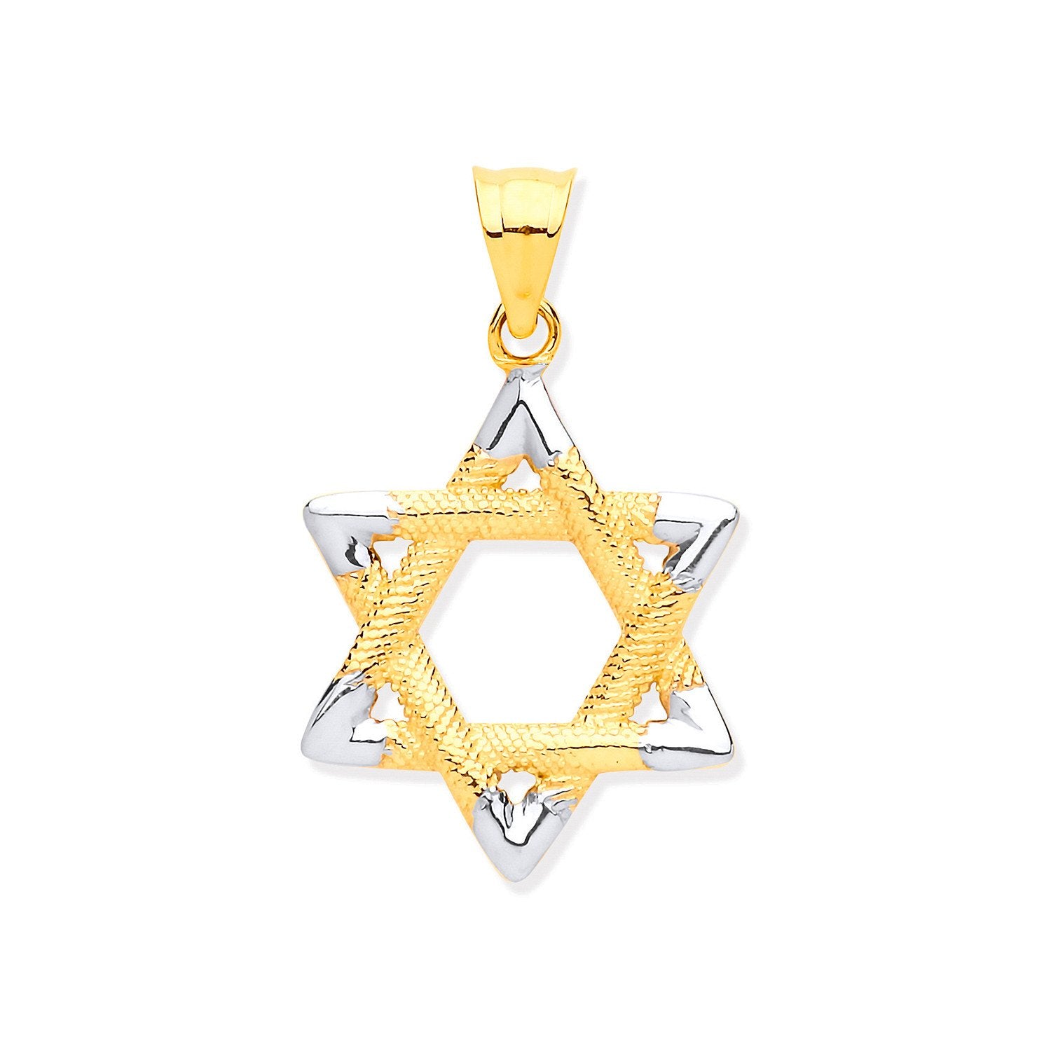 W & Y/G Star of David Pendant