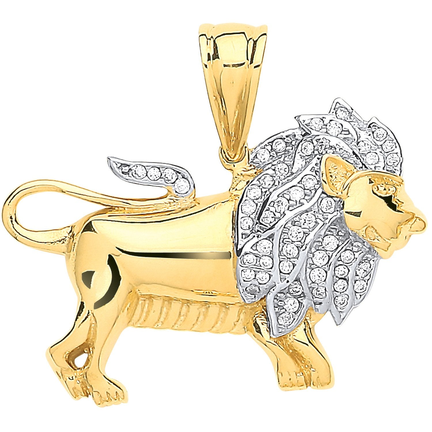 Y/G Cz Lion Pendant