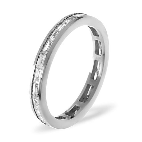 PTFE009-100-GVS | Platinum Channel Set Full Eternity Ring Baguette Natural Diamond 1.00ct G VS