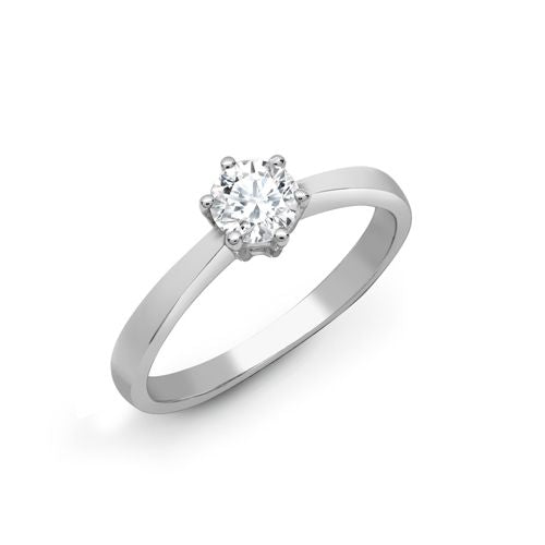 18ct White Gold 1ct Solitaire Natural Diamond Ring