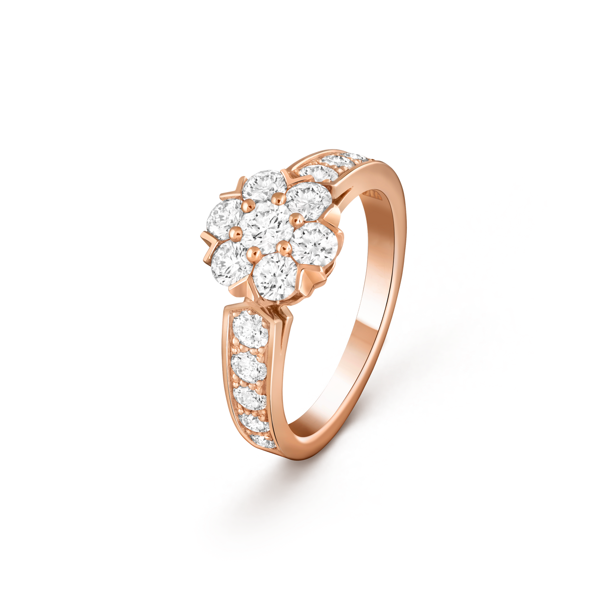 Van Cleef & Arpels Fleurette Diamond Ring 18K Rose Gold